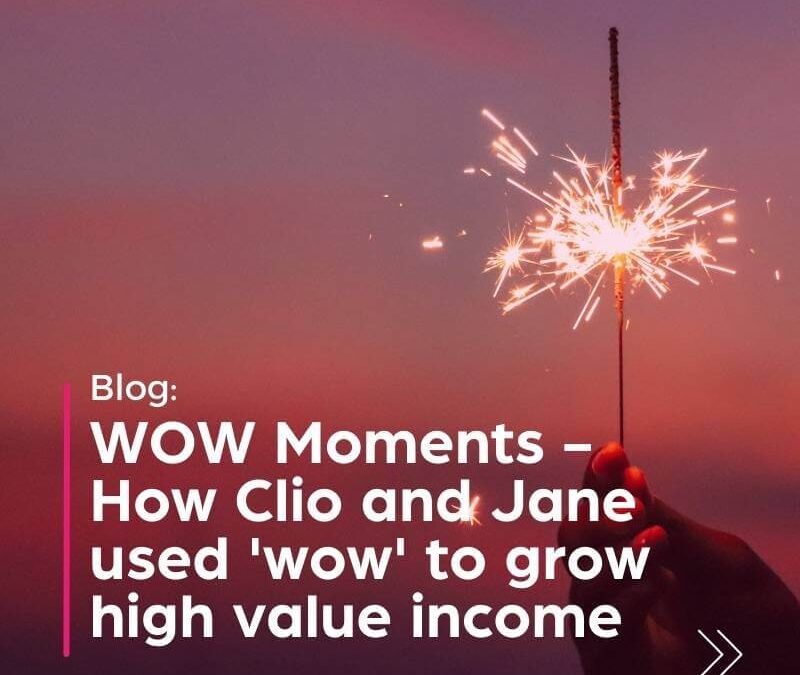WOW Moments: How Clio and Jane used ‘wow’ to grow high value income.